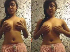 Selfies and solo XXX enjoyment featuring a nerdy Desi with amazing breasts