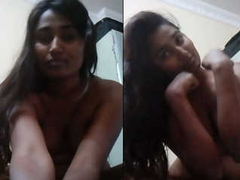 Gorgeous Desi girl is feeling bored in her bedroom so she makes XXX content