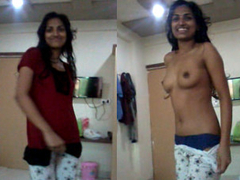 Desi coed with a great smile and a beautiful face is smiling while doing XXX